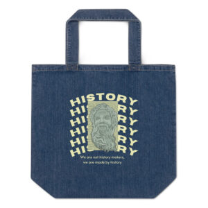 Organic denim tote bag