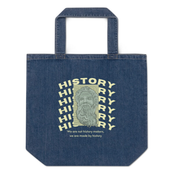 Organic denim tote bag
