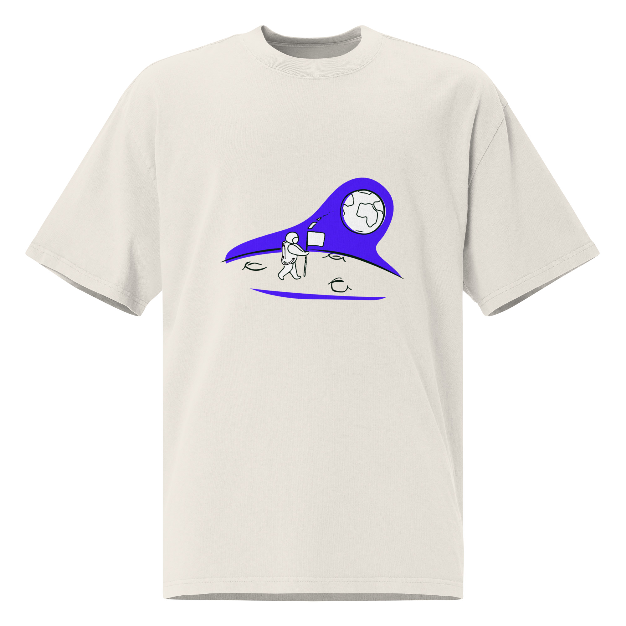 Man on the Moon Oversized faded t-shirt - Image 9