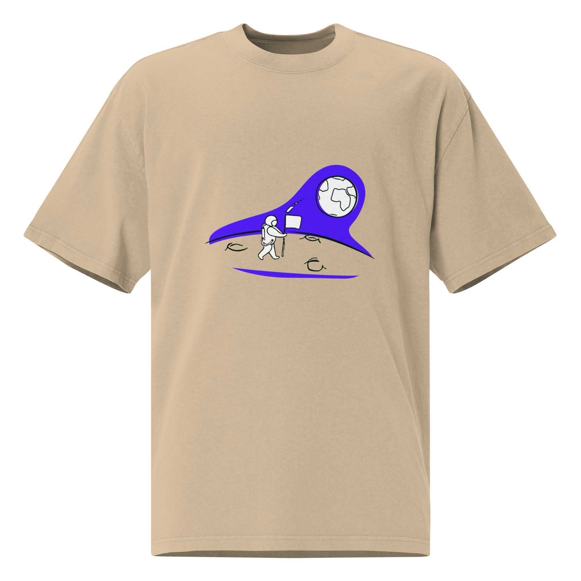 Man on the Moon Oversized faded t-shirt